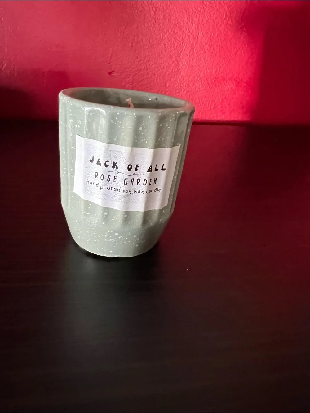Rose Garden Soy Wax Candle - Sage Green
